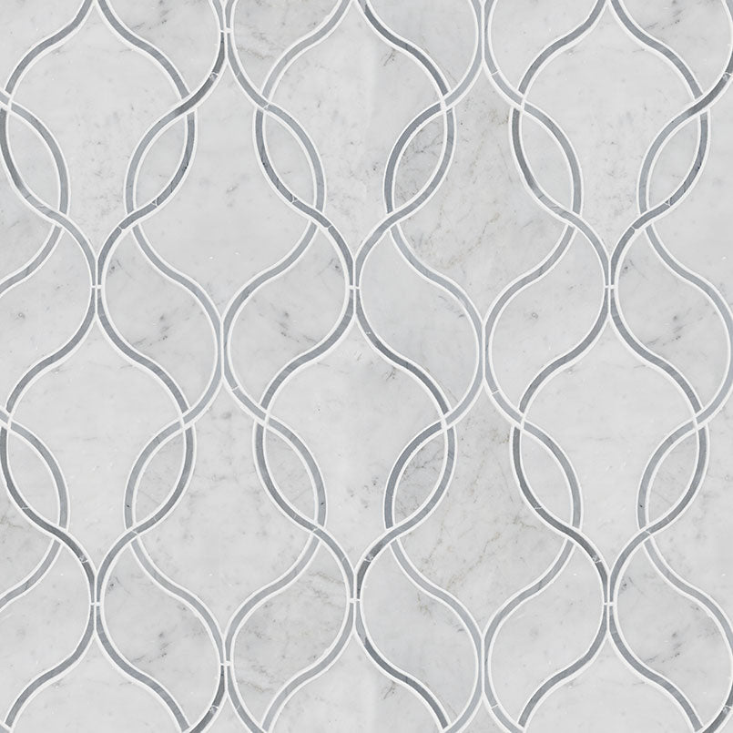 Carrara White Ellipsis Tile