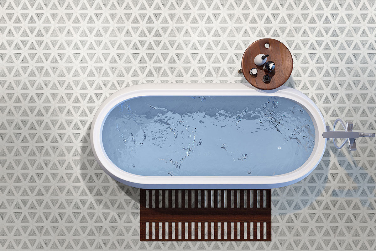 Carrara White Geometric Tile