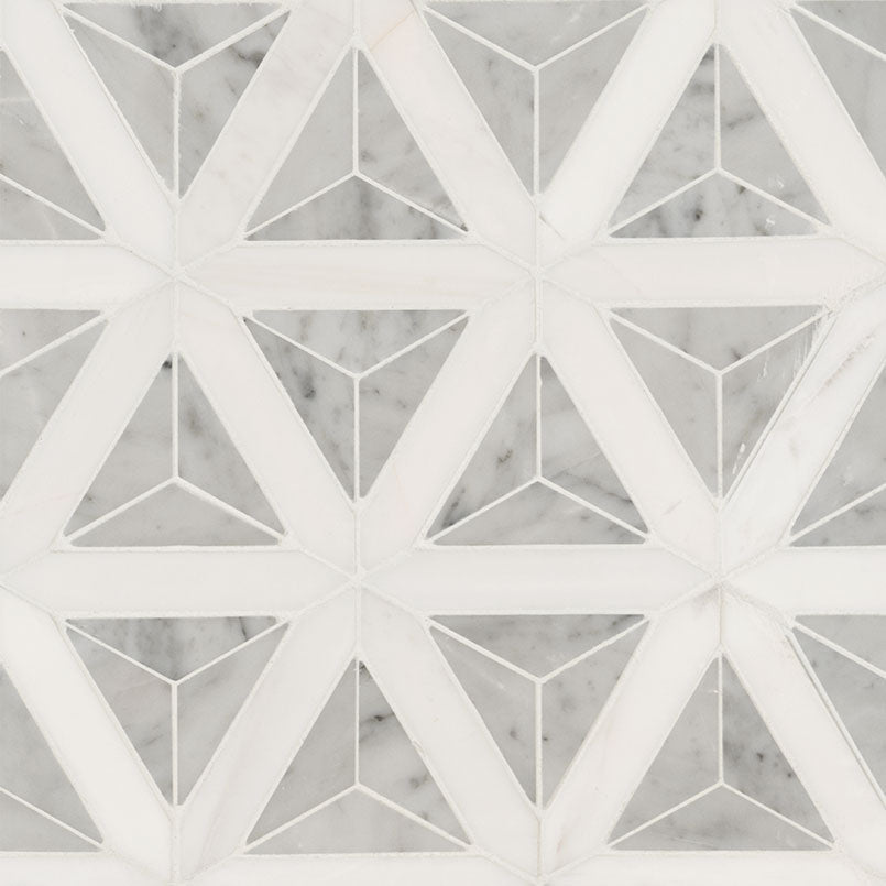 Carrara White Geometric Tile