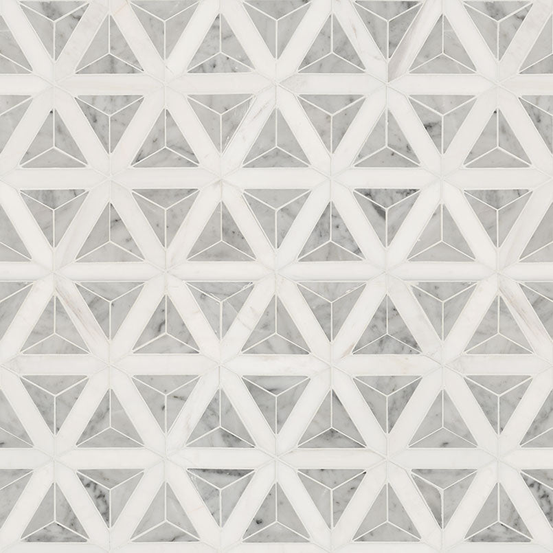 Carrara White Geometric Tile
