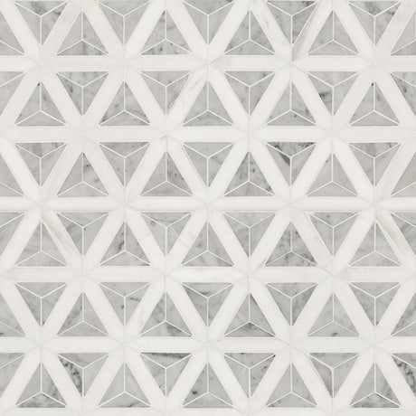 Carrara White Geometric Tile