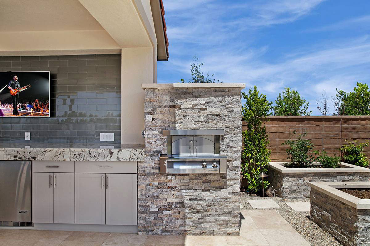 Silver Travertine Stacked Stone Tile