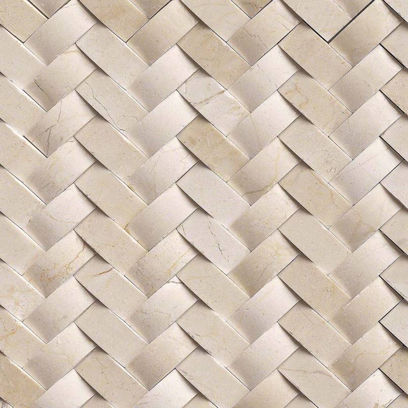 Crema Arched Herringbone Tile