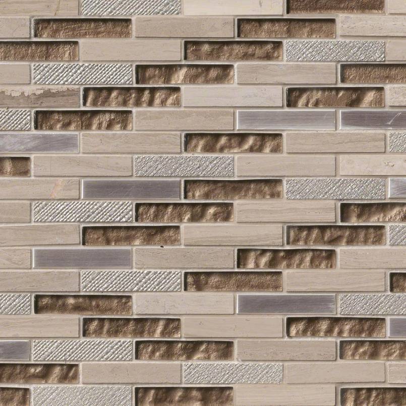Diamante Brick Glass & Metal Tile