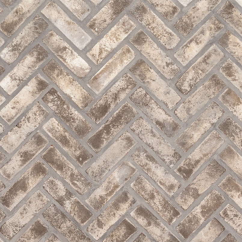 Doverton Gray Clay  Brick Tile - Herringbone Tile