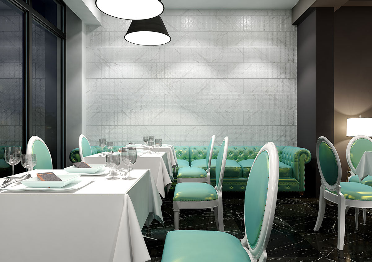 Dymo Statuary Chex White Tile 12x24 Tile