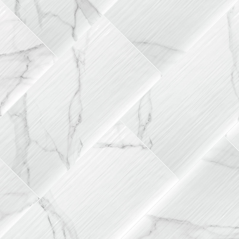Dymo Statuary Stripe White Tile 12x24 Tile