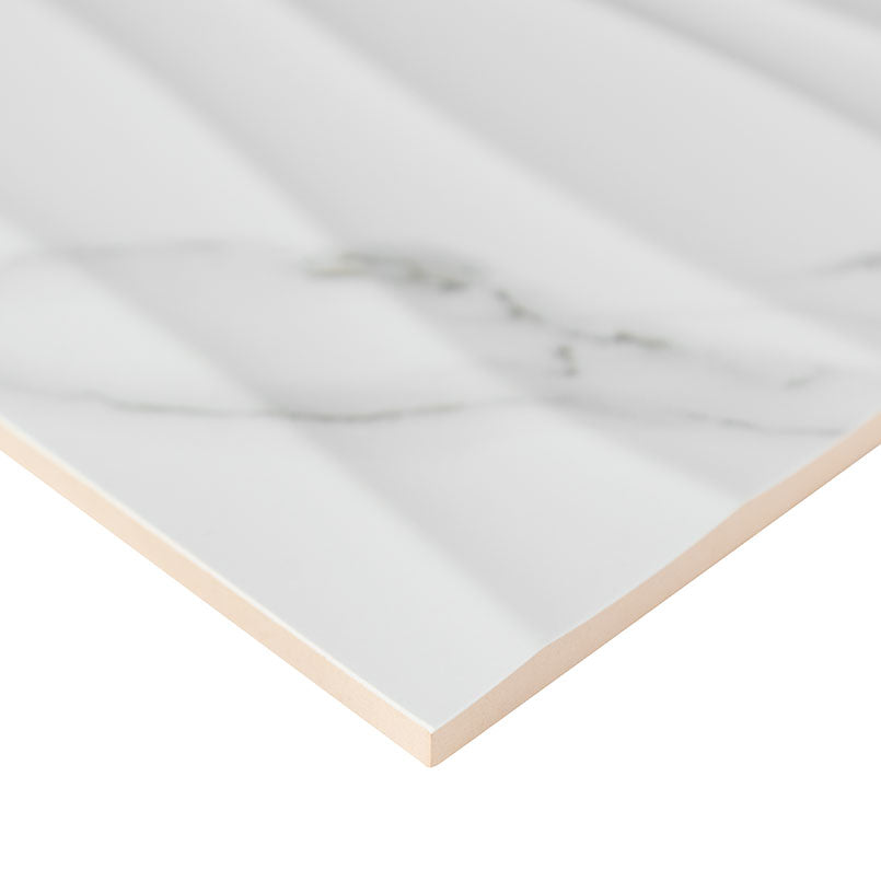 Dymo Statuary Wavy White Tile 12x24 Tile
