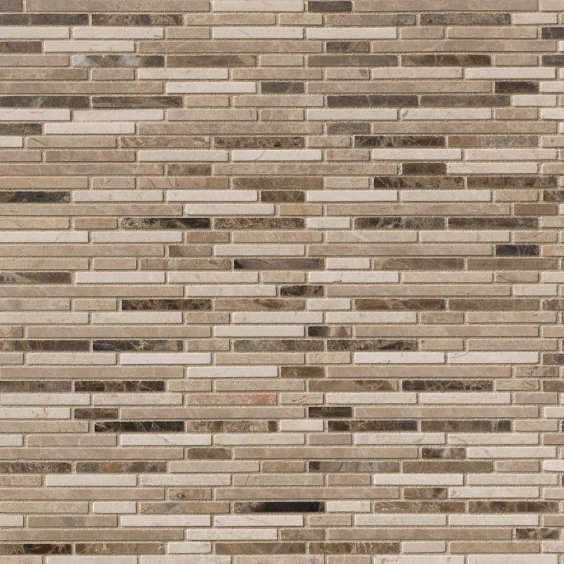 Emperador Marble Blend Bamboo Pattern Tile