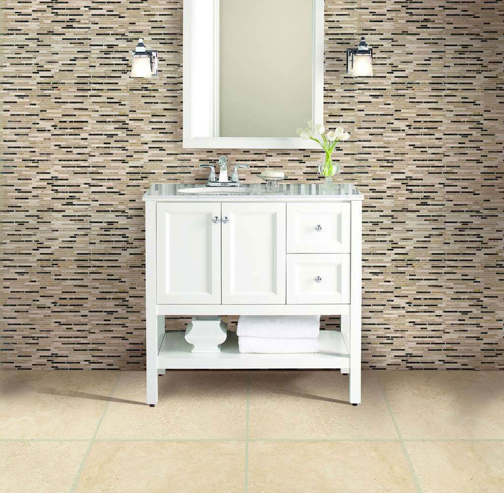 Emperador Marble Blend Bamboo Pattern Tile