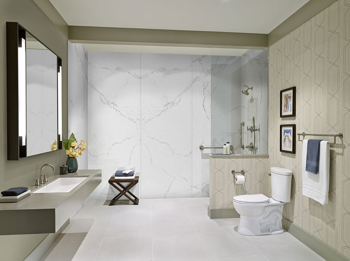 Glacier Pearl Tub and Shower Panels Tile