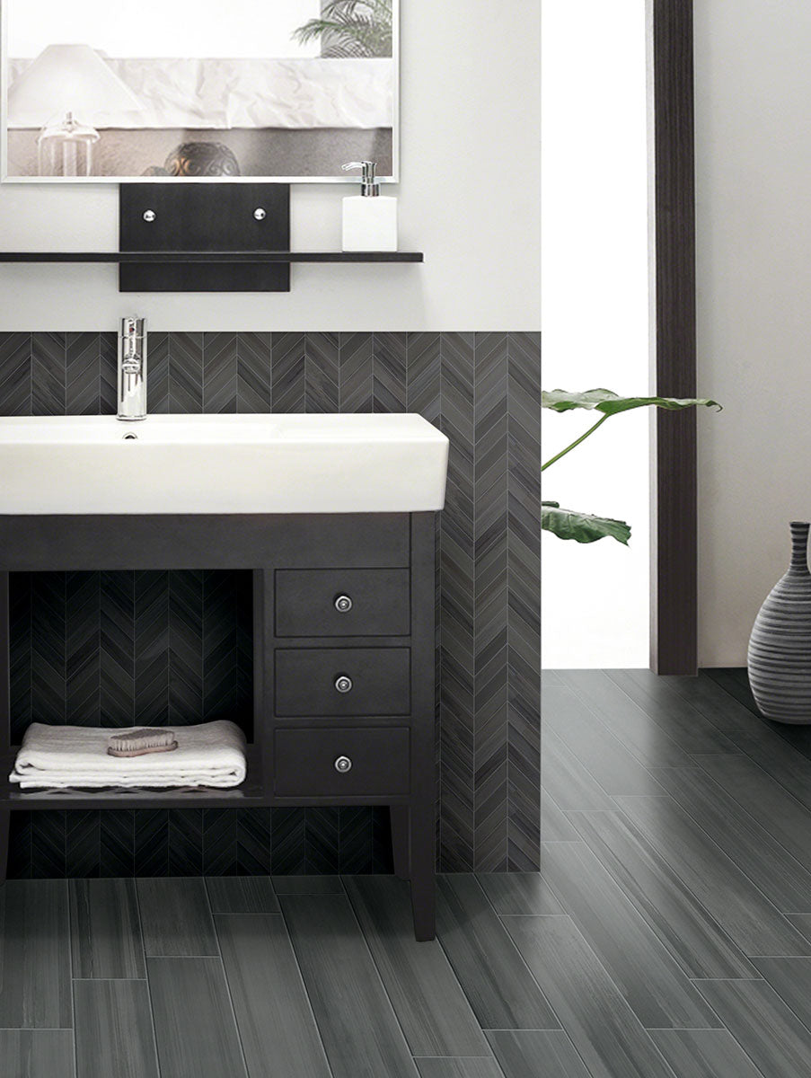 Watercolor Graphite Porcelain Tile