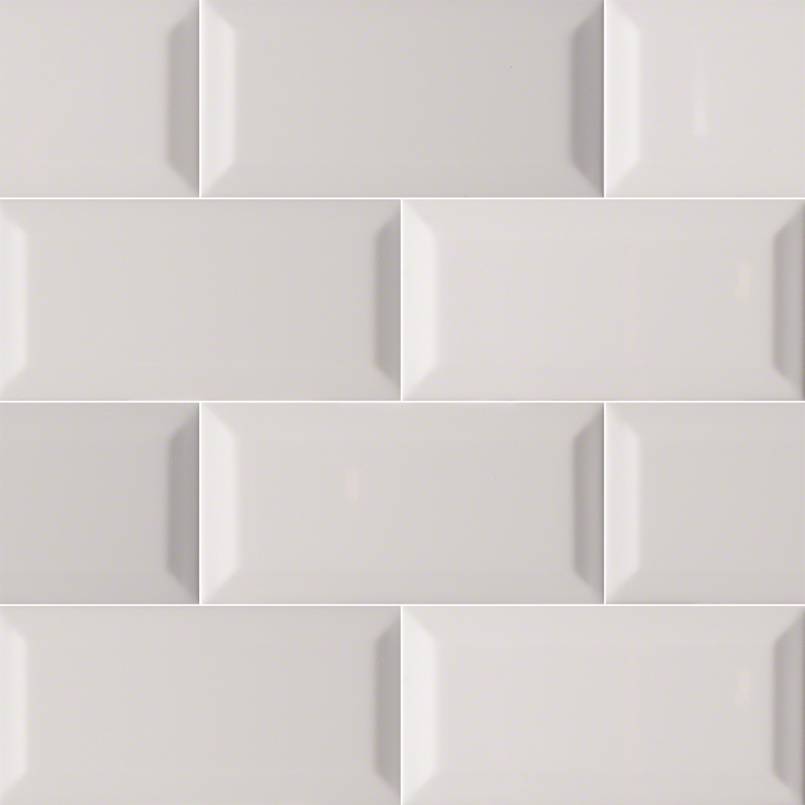 Gray Glossy Beveled Subway Tile 3x6 Tile