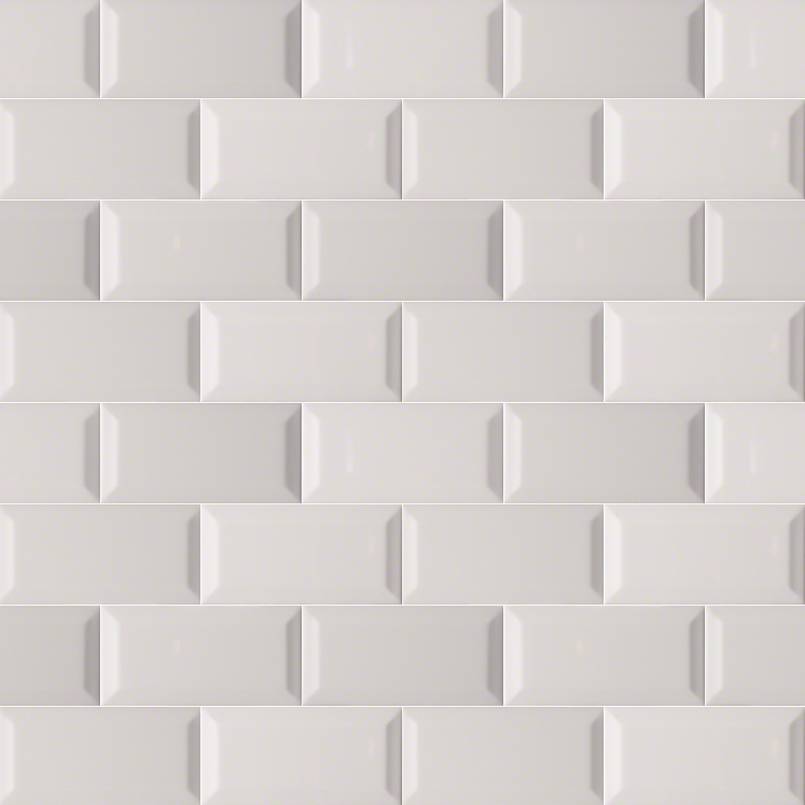 Gray Glossy Beveled Subway Tile 3x6 Tile