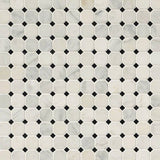 Greecian White 2" Octagon With Black 5/8x5/8 Polished In 12x12 Mesh Tile