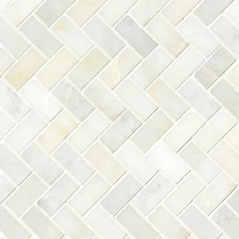 Greecian White Herringbone Pattern Tile
