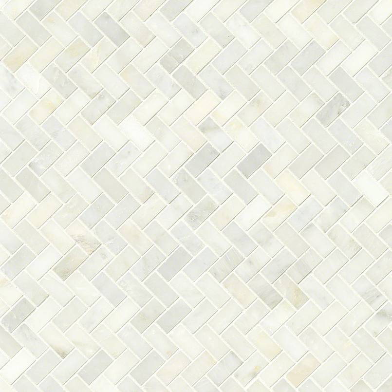 Greecian White Herringbone Pattern Tile