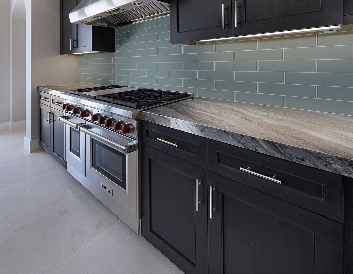 Harbor Gray Glass Tile 3x9 Tile