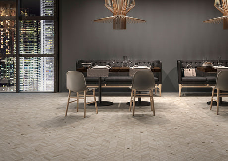 Havenwood Dove Chevron Mosaic 12x15 Tile