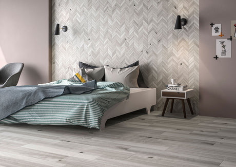 Havenwood Platinum Chevron Mosaic 12x15 Tile