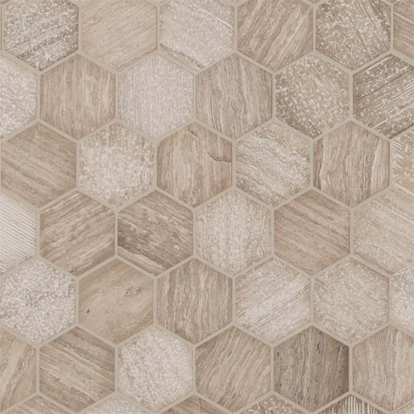 Honey Comb Multi Finish 2” Mosaic Tile