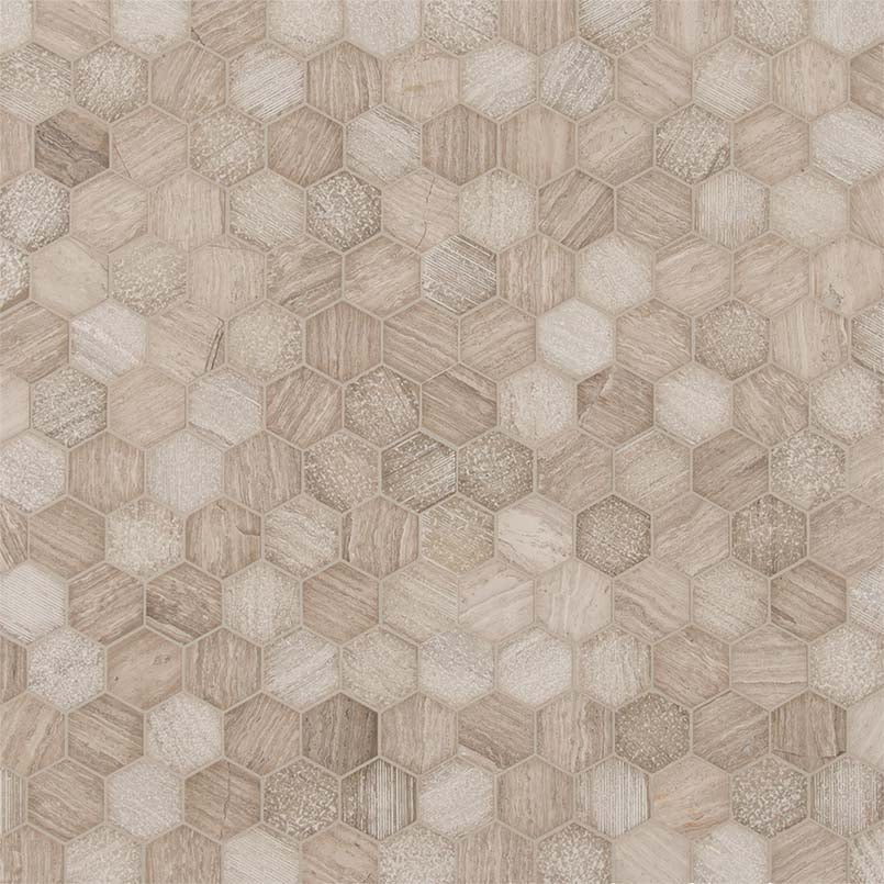 Honey Comb Multi Finish 2” Mosaic Tile
