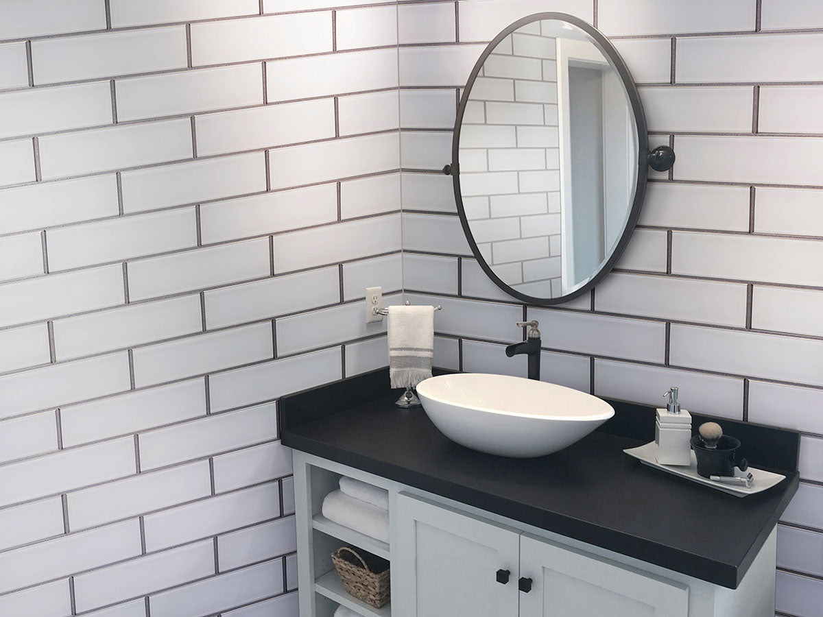 Ice Bevel Glass Tile 4x12 Tile