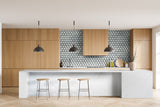 Ice Beveled 3" Hexagon Mosaic Tile