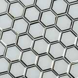 Ice Beveled 3" Hexagon Mosaic Tile
