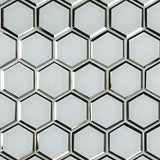 Ice Beveled 3" Hexagon Mosaic Tile