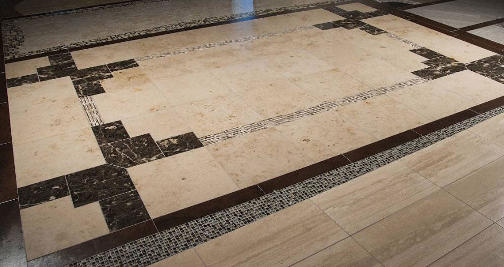 Emperador Marble Blend Bamboo Pattern Tile
