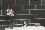 Metallic Gray Bevel Tile 4x12 Tile