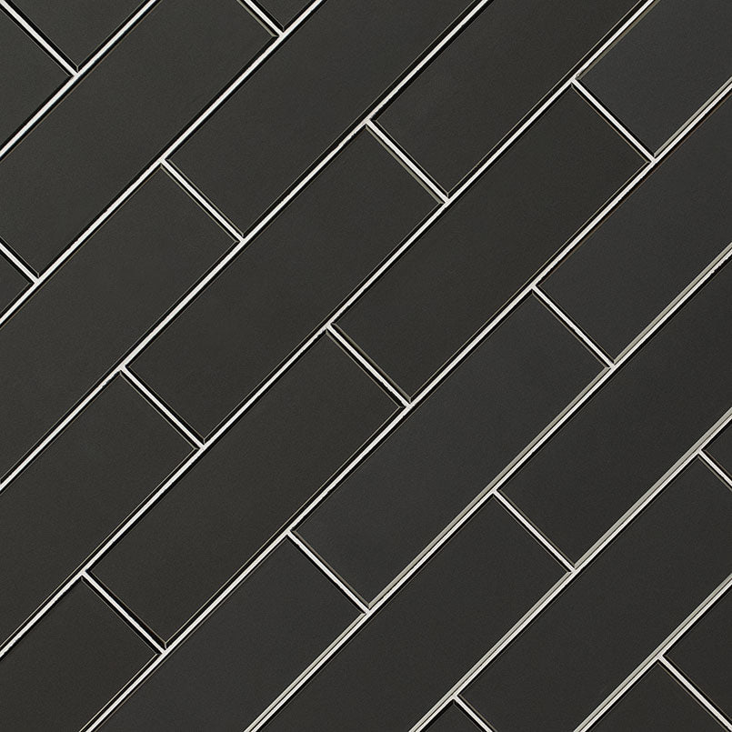 Metallic Gray Bevel Tile 4x12 Tile