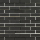 Metallic Gray Bevel Subway Tile