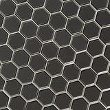 Metallic Gray Beveled 3" Hexagon Mosaic Tile