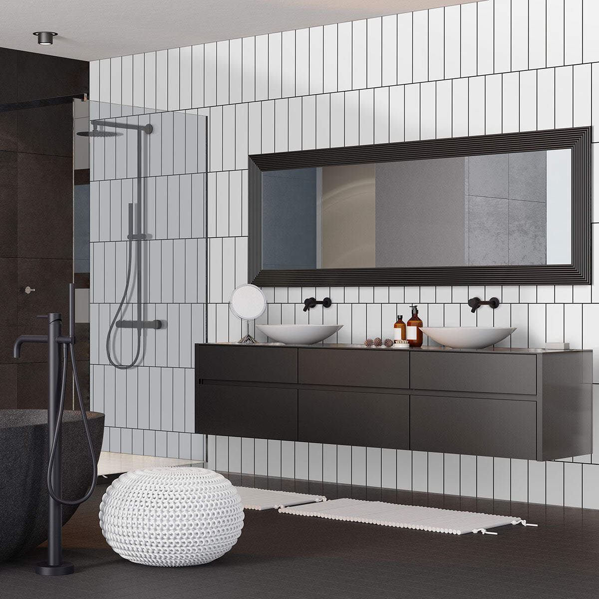 Metro White 4x16 Glossy Tile