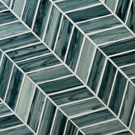 Midnight Blue Ombre' Chevron Tile