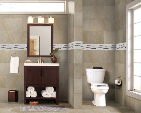 Moderno Blanco Glass & Metal Tile