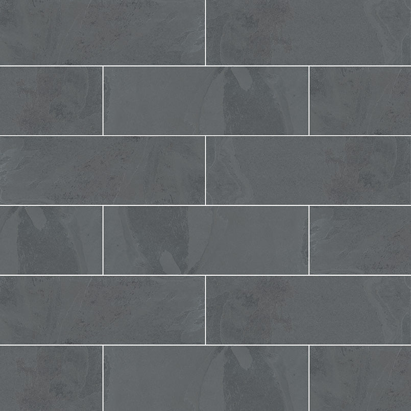 Montauk Black Subway Tile 4x12 Tile