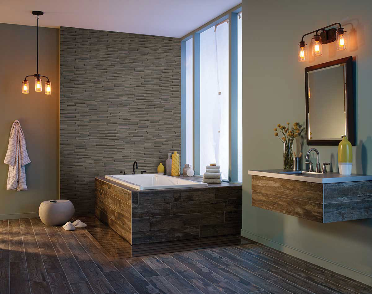 Brown Wave Stacked Stone Tile