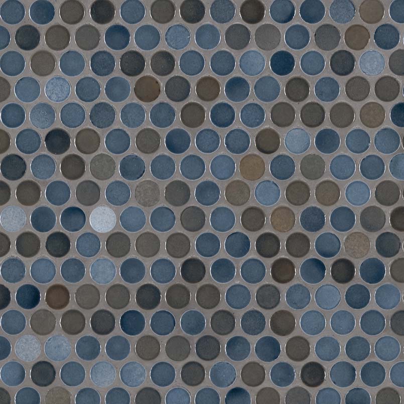 Penny Round Azul Glossy Tile