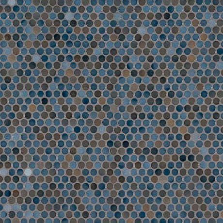 Penny Round Azul Glossy Tile