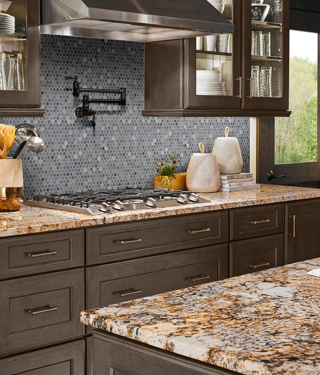 Penny Round Grigio Mix Tile