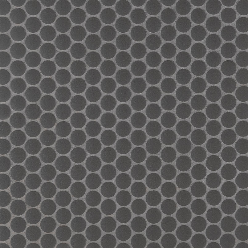 Penny Round Nero Matte Tile
