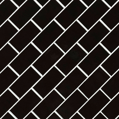 Retro Nero Glossy Tile 2x4 Tile