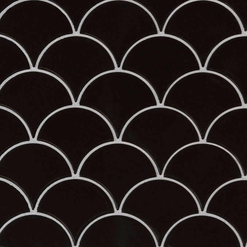 Retro Nero Scallop Tile