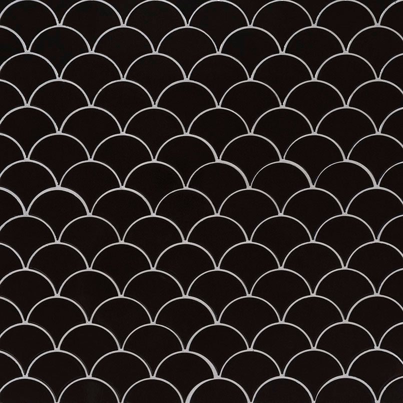 Retro Nero Scallop Tile