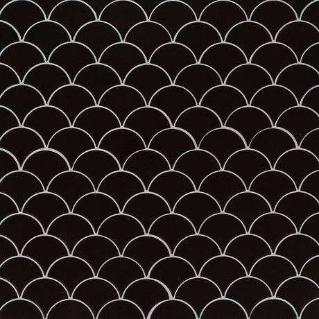 Retro Nero Scallop Tile