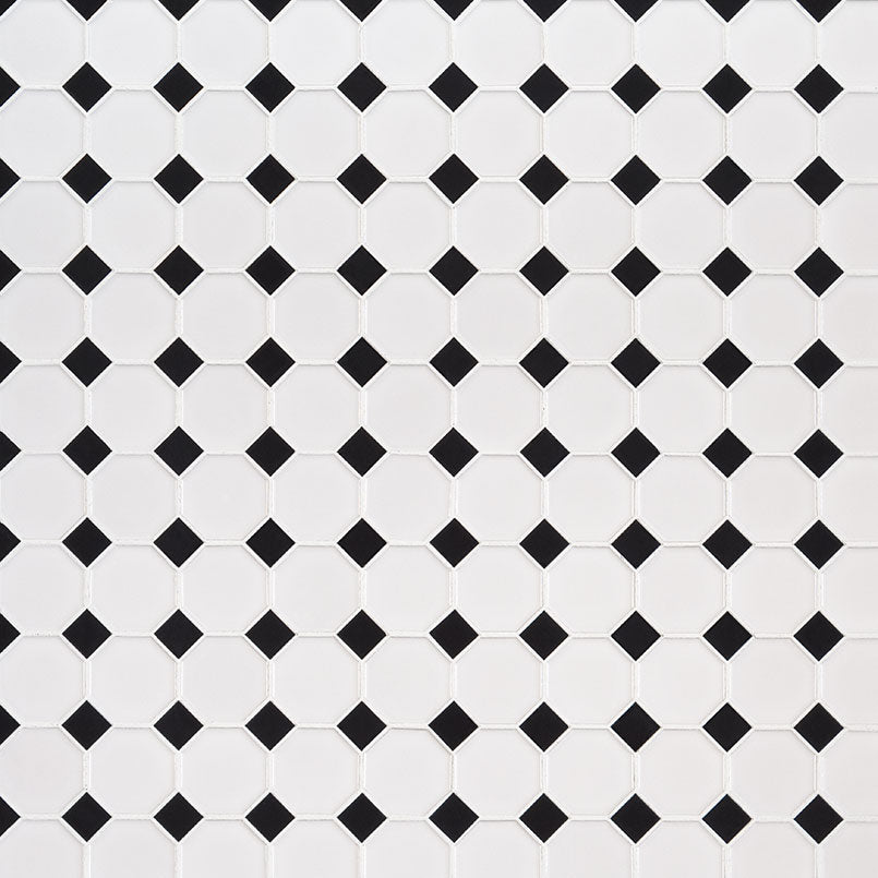 Retro Bianco Glossy Octagon Tile