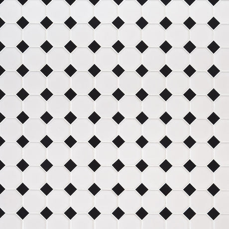 Retro Bianco Glossy Octagon Tile